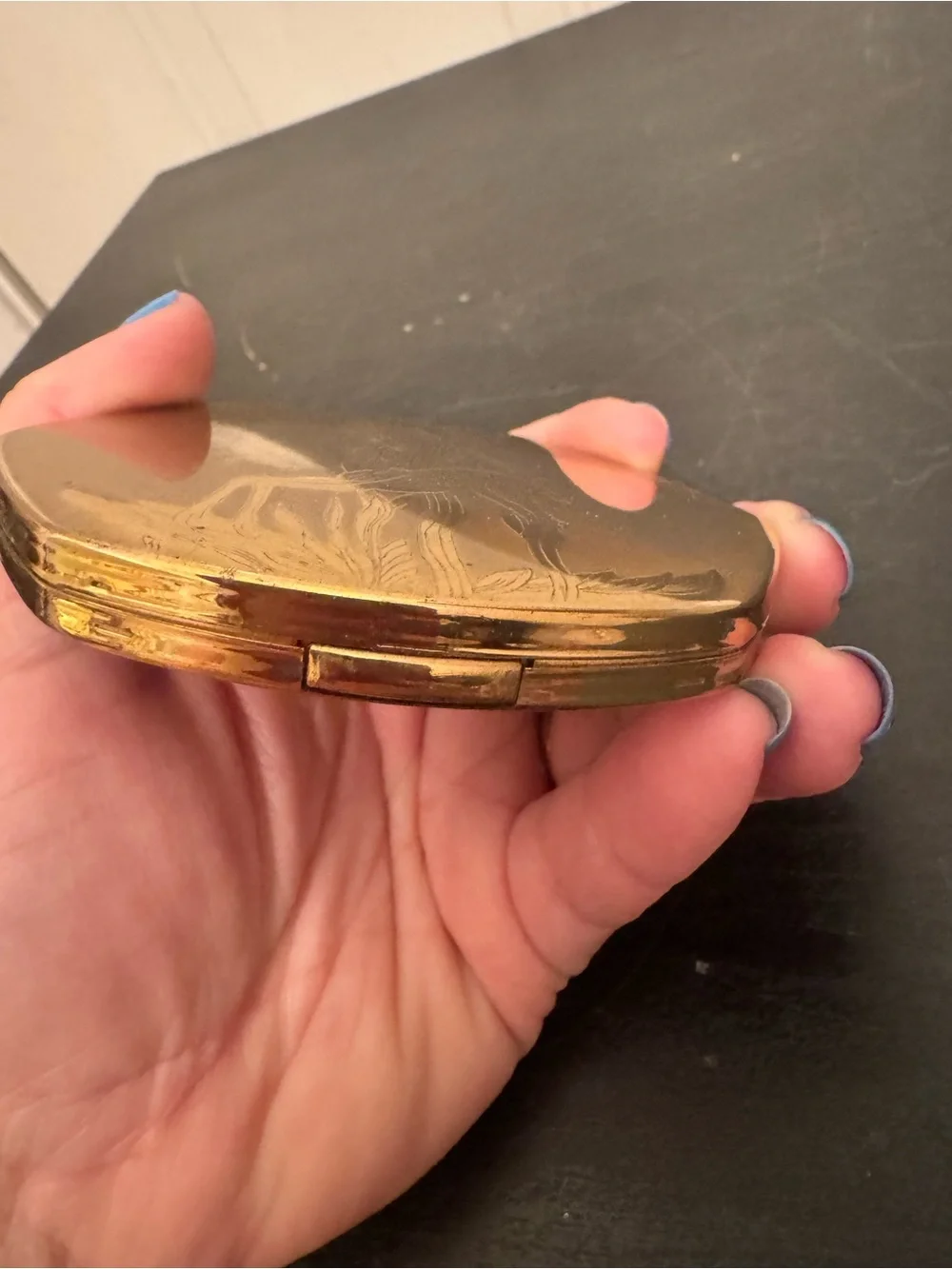 Vintage Antique Elgin American Powder Compact Gazelle Deer